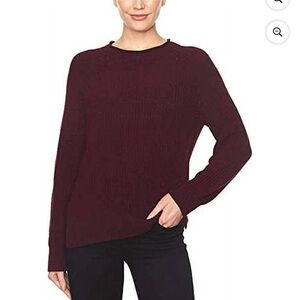 Ellen Tracy Crewneck cable knit Women's Burgundy Sweater XL